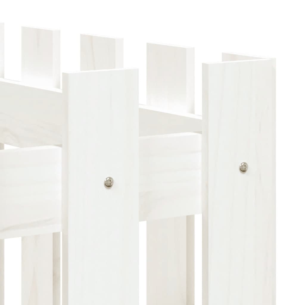 Hochbeet Lattenzaun-Design Weiß 150X50X70 Cm Massivholz Kiefer