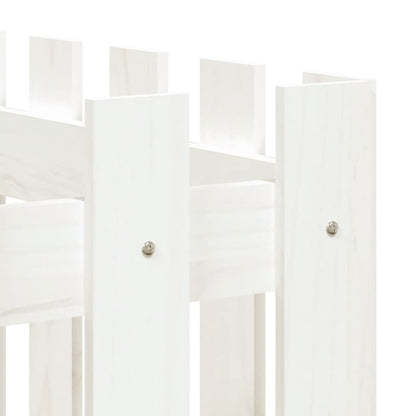 Hochbeet Lattenzaun-Design Weiß 150X50X70 Cm Massivholz Kiefer