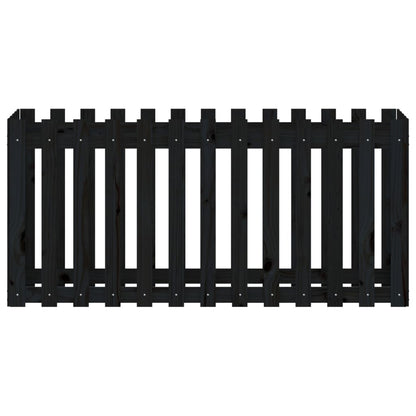 Hochbeet Latten-Design Schwarz 150X50X70 Cm Massivholz Kiefer