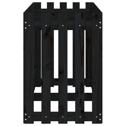 Hochbeet Latten-Design Schwarz 150X50X70 Cm Massivholz Kiefer