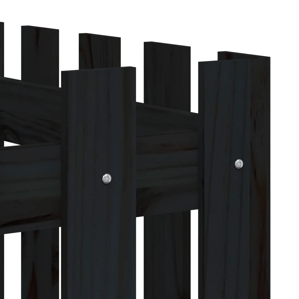 Hochbeet Latten-Design Schwarz 150X50X70 Cm Massivholz Kiefer
