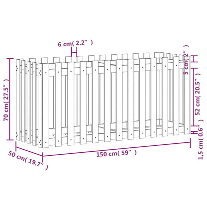 Hochbeet Lattenzaun-Design 150X50X70 Cm Massivholz Douglasie