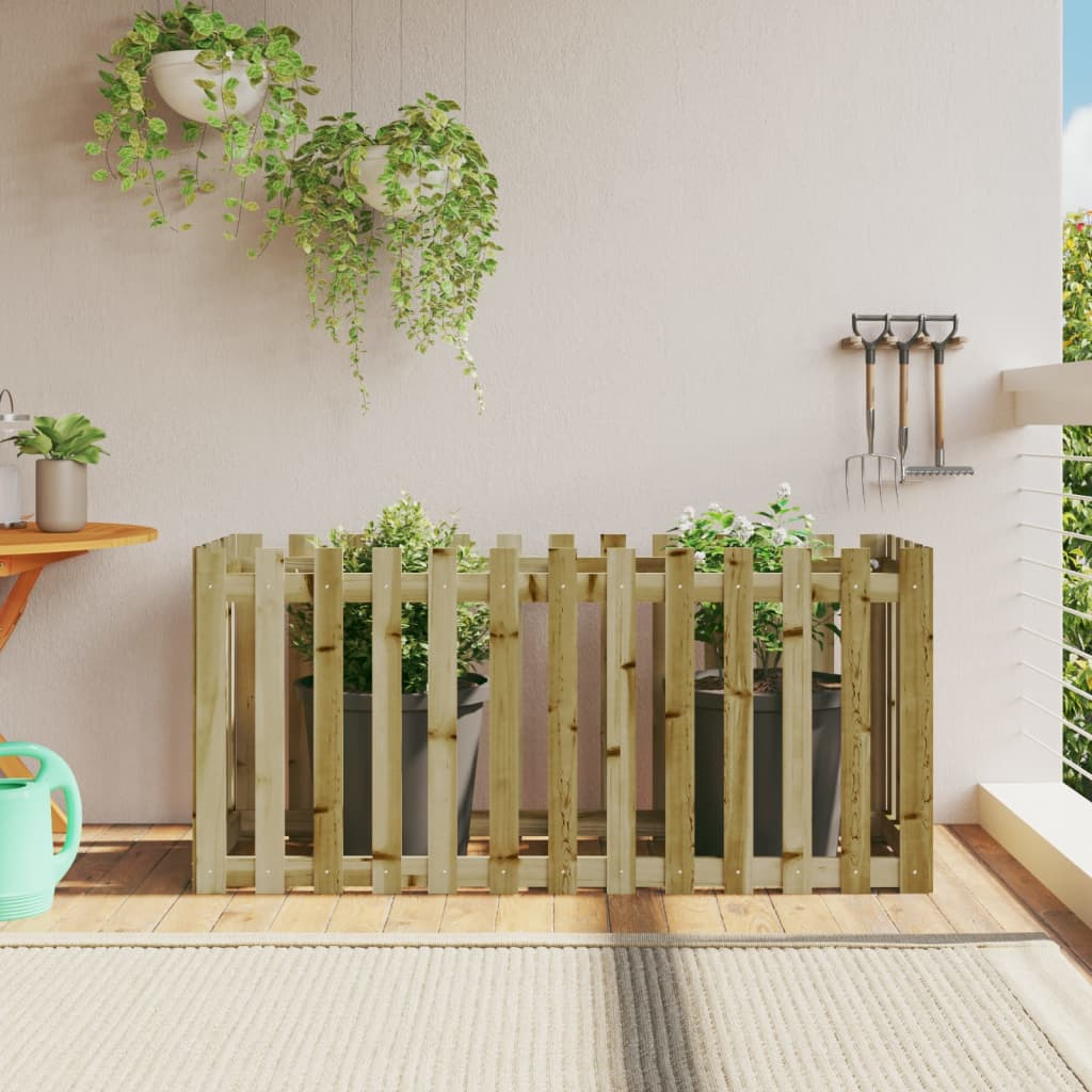 Hochbeet Lattenzaun-Design 150X50X70 Cm Kiefernholz Imprägniert