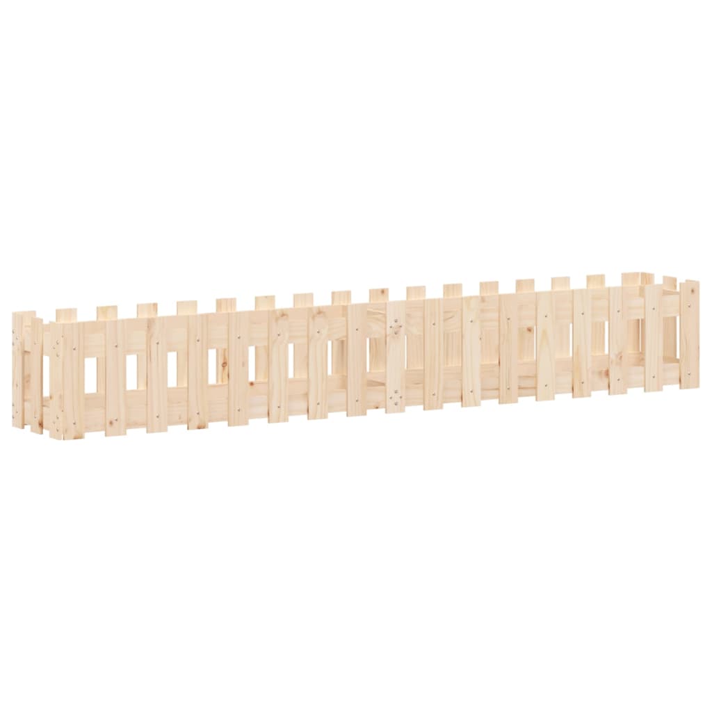 Hochbeet Lattenzaun-Design 200X30X30 Cm Massivholz Kiefer