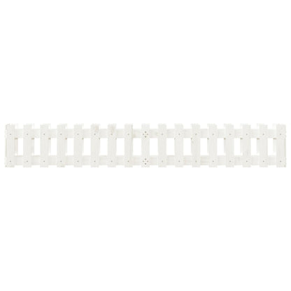 Hochbeet Lattenzaun-Design Weiß 200X30X30 Cm Massivholz Kiefer