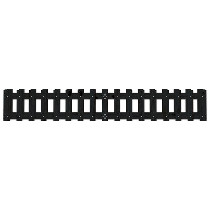 Hochbeet Latten-Design Schwarz 200X30X30 Cm Massivholz Kiefer