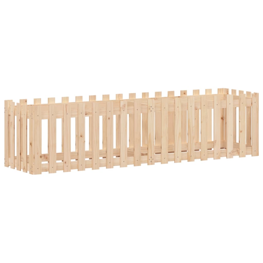 Hochbeet Lattenzaun-Design 200X50X50 Cm Massivholz Kiefer