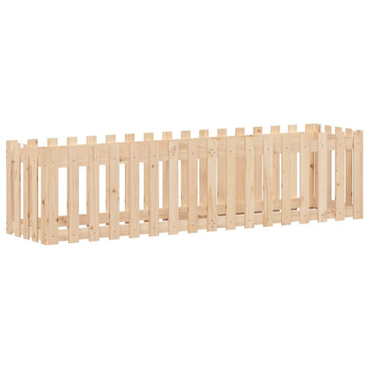 Hochbeet Lattenzaun-Design 200X50X50 Cm Massivholz Kiefer