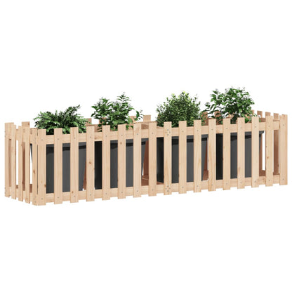 Hochbeet Lattenzaun-Design 200X50X50 Cm Massivholz Kiefer