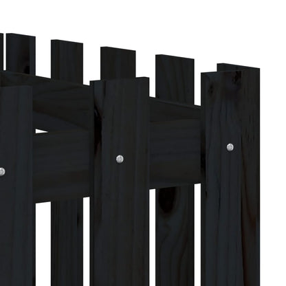 Hochbeet Latten-Design Schwarz 200X50X50 Cm Massivholz Kiefer