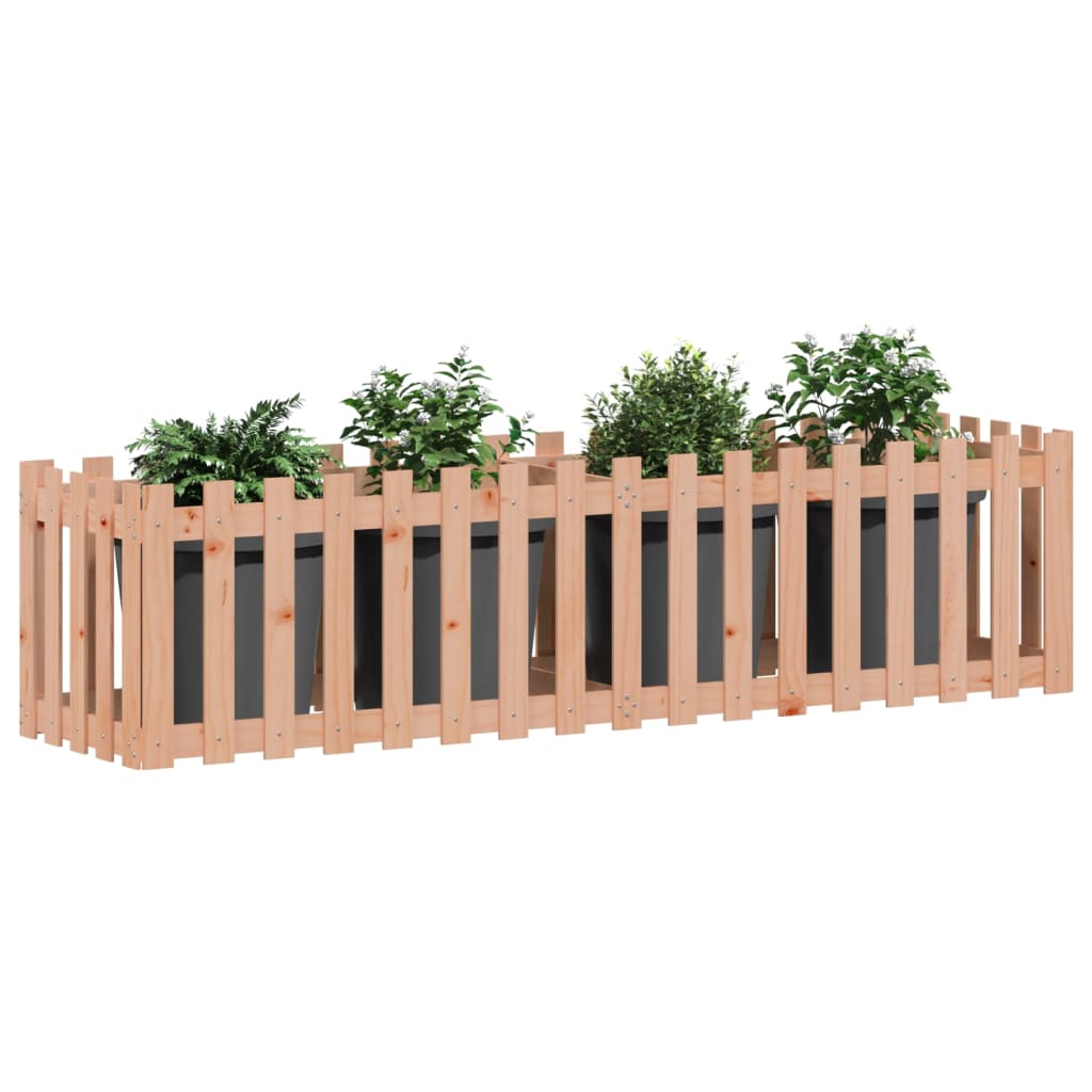 Hochbeet Lattenzaun-Design 200X50X50 Cm Massivholz Douglasie