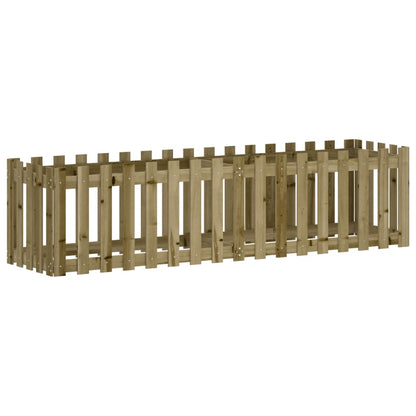 Hochbeet Lattenzaun-Design 200X50X50 Cm Kiefernholz Imprägniert