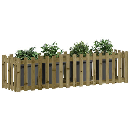Hochbeet Lattenzaun-Design 200X50X50 Cm Kiefernholz Imprägniert