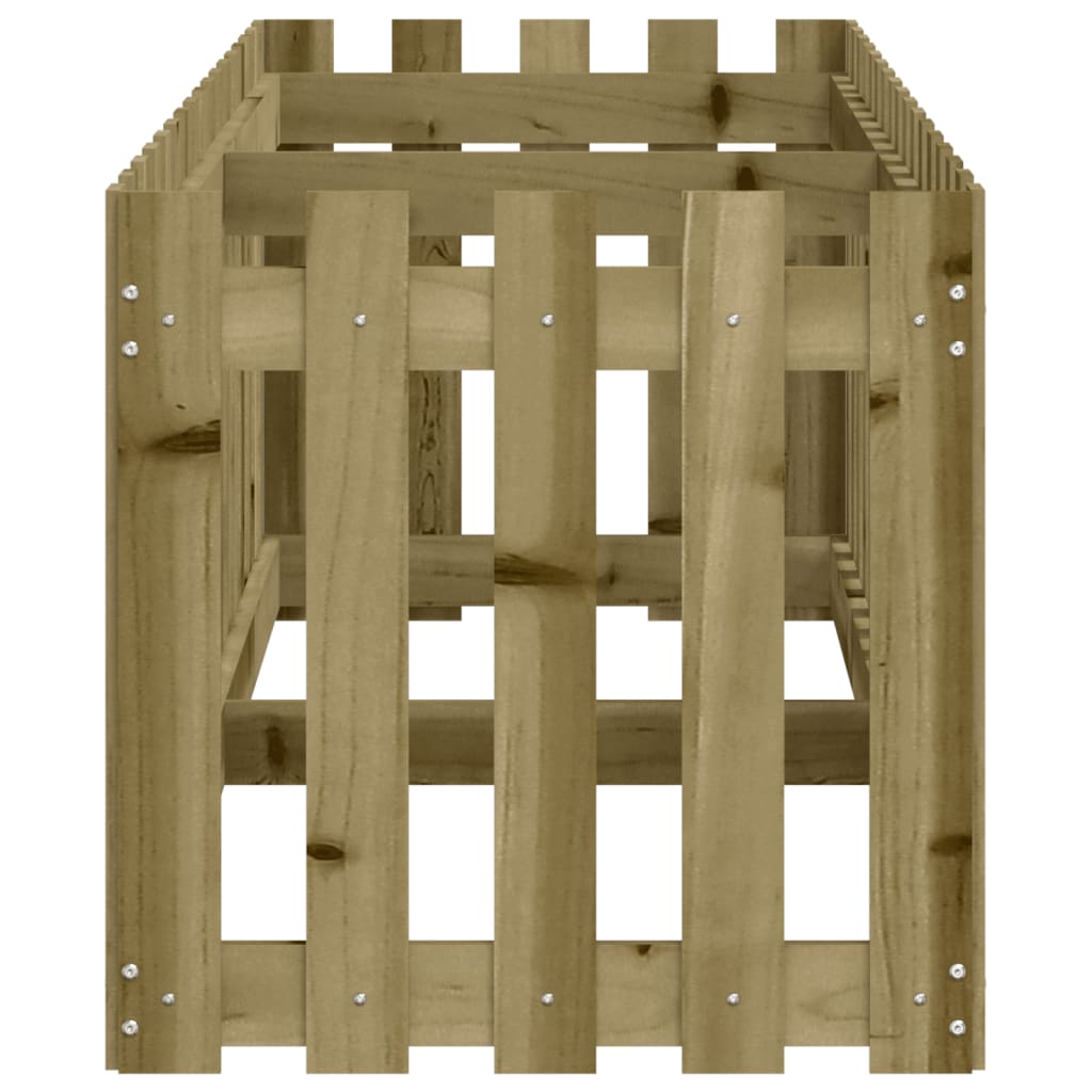 Hochbeet Lattenzaun-Design 200X50X50 Cm Kiefernholz Imprägniert