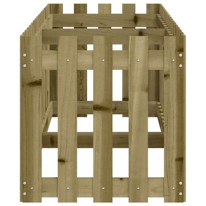 Hochbeet Lattenzaun-Design 200X50X50 Cm Kiefernholz Imprägniert
