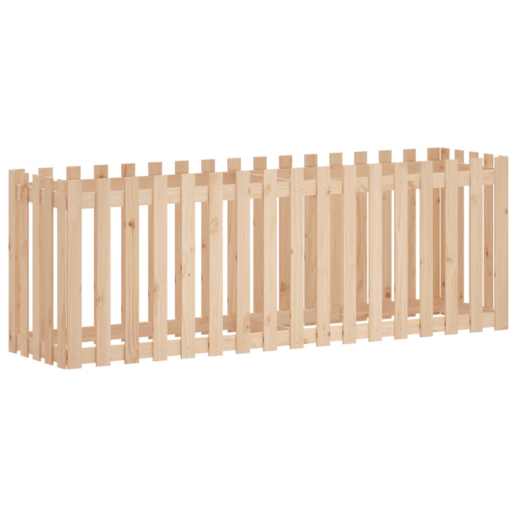 Hochbeet Lattenzaun-Design 200X50X70 Cm Massivholz Kiefer