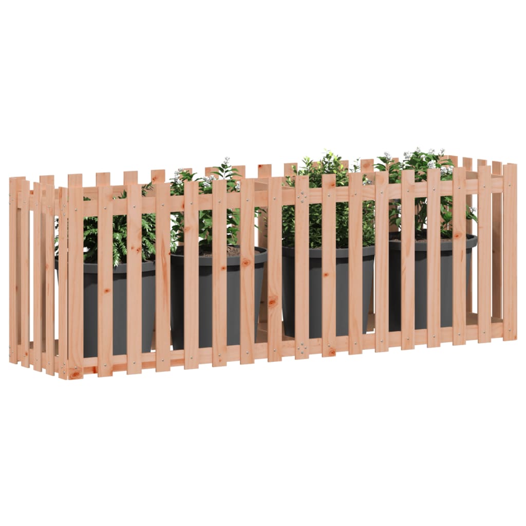 Hochbeet Lattenzaun-Design 200X50X70 Cm Massivholz Douglasie