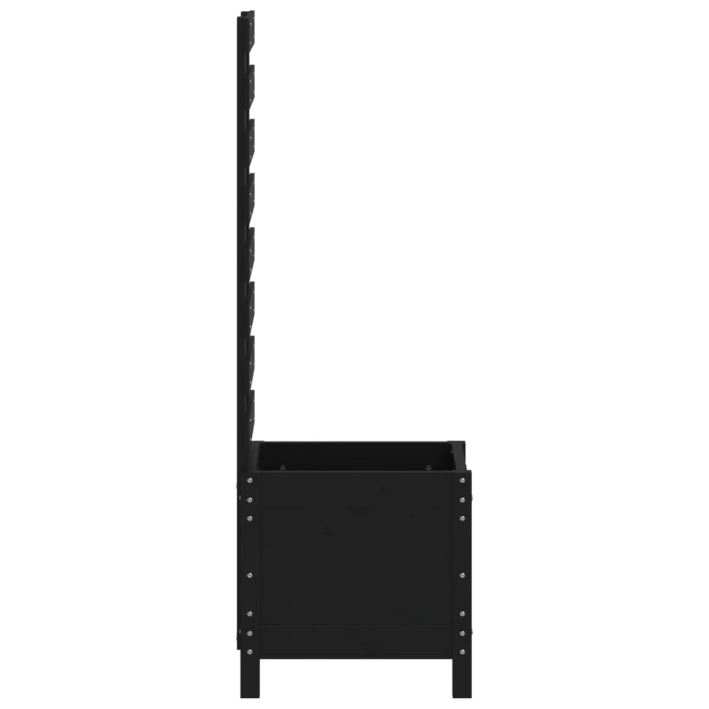 Pflanzkübel Rankhilfe Schwarz 39X39,5X114 Cm Massivholz Kiefer