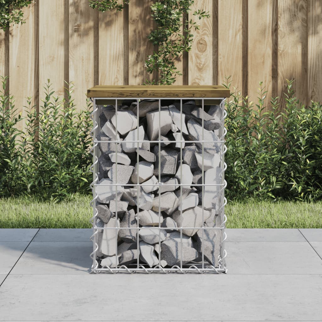 Gartenbank Aus Gabionen 83X31,5X42 Cm Massivholz Douglasie