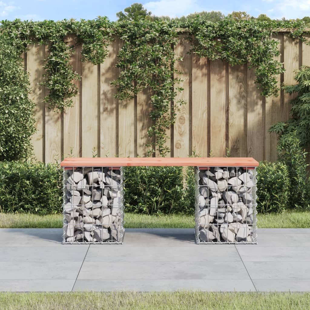 Gartenbank Aus Gabionen 83X31,5X42 Cm Massivholz Douglasie