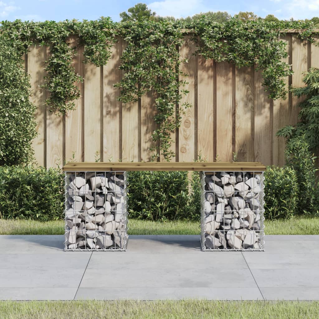 Gartenbank Aus Gabionen 83X31,5X42 Cm Massivholz Douglasie