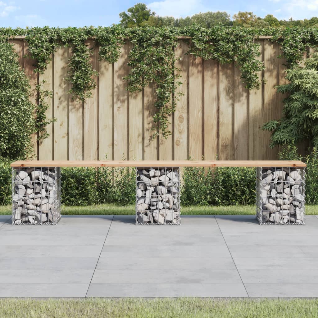 Gartenbank Aus Gabionen 83X31,5X42 Cm Massivholz Douglasie