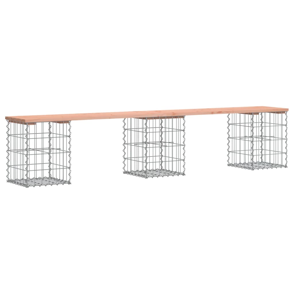 Gartenbank Aus Gabionen 203X31X42 Cm Massivholz Douglasie Natürliche Kiefer