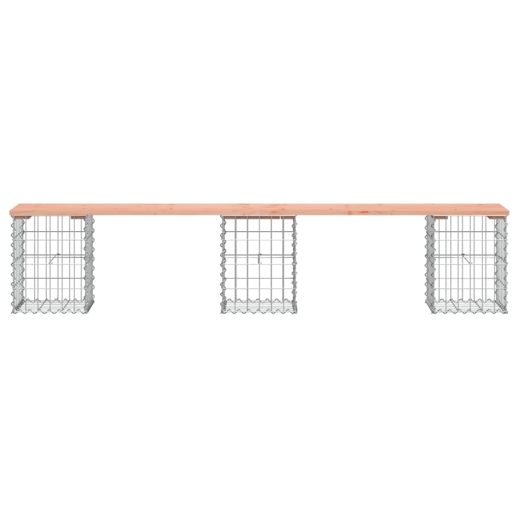 Gartenbank Aus Gabionen 203X31X42 Cm Massivholz Douglasie Natürliche Kiefer