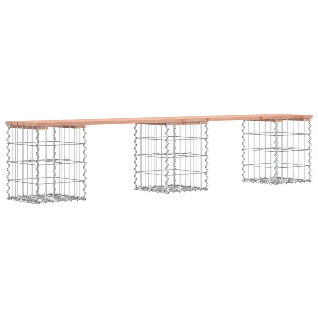 Gartenbank Aus Gabionen 203X31X42 Cm Massivholz Douglasie Natürliche Kiefer