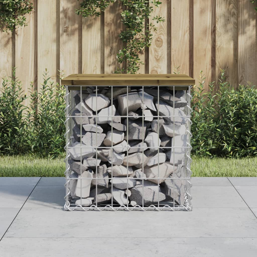 Gartenbank Aus Gabionen 83X31,5X42 Cm Massivholz Douglasie