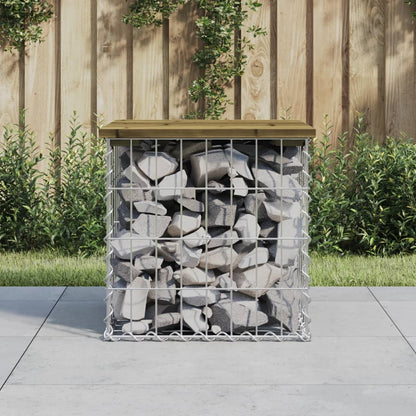 Gartenbank Aus Gabionen 83X31,5X42 Cm Massivholz Douglasie