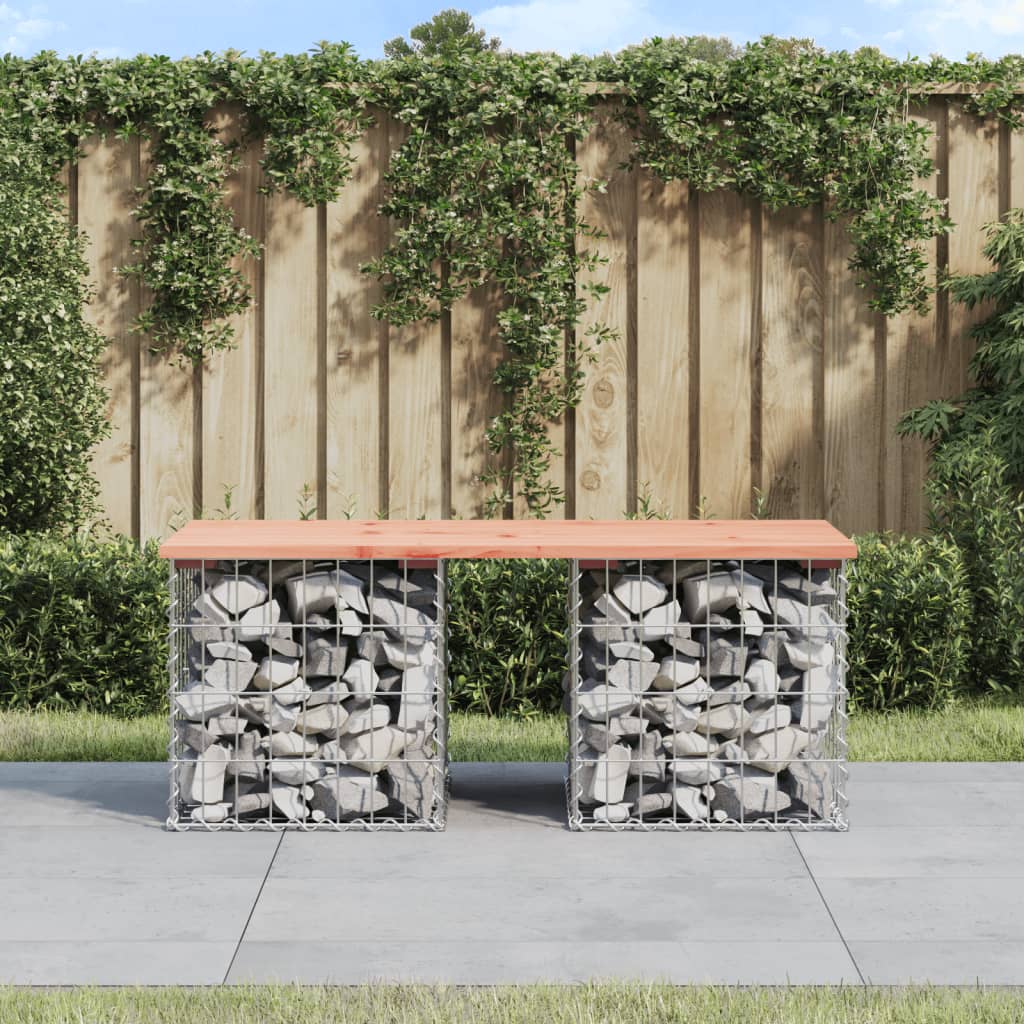Gartenbank Aus Gabionen 83X31,5X42 Cm Massivholz Douglasie