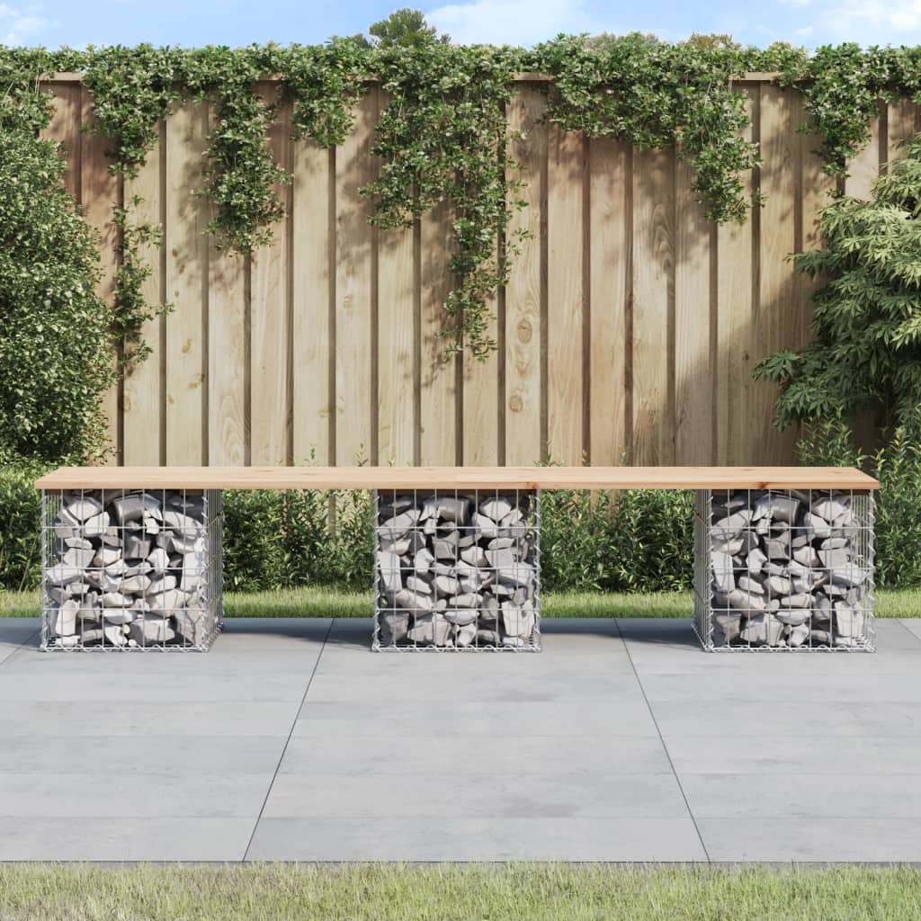 Gartenbank Aus Gabionen 83X31,5X42 Cm Massivholz Douglasie