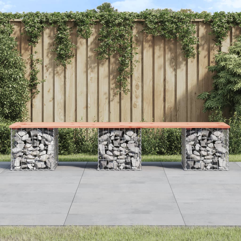 Gartenbank Aus Gabionen 83X31,5X42 Cm Massivholz Douglasie