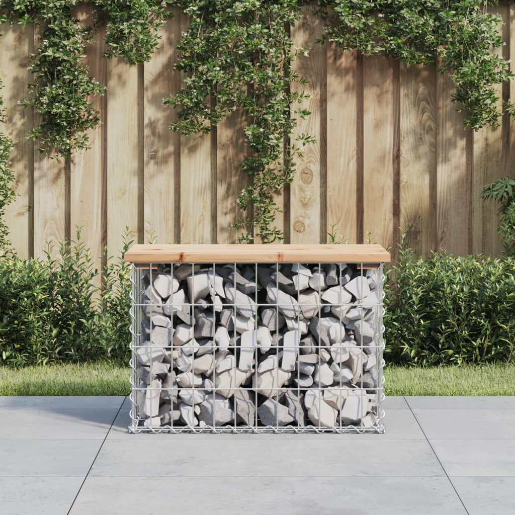 Gartenbank Aus Gabionen 83X31,5X42 Cm Massivholz Douglasie