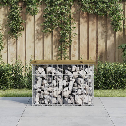 Gartenbank Aus Gabionen 83X31,5X42 Cm Massivholz Douglasie