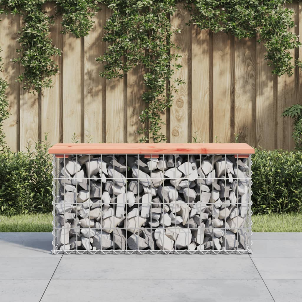 Gartenbank Aus Gabionen 83X31,5X42 Cm Massivholz Douglasie