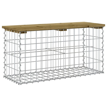 Gartenbank Aus Gabionen 83X31,5X42 Cm Kiefernholz Imprägniert Natürliche Kiefer