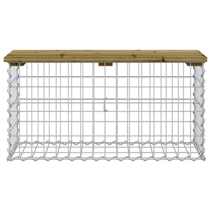 Gartenbank Aus Gabionen 83X31,5X42 Cm Kiefernholz Imprägniert Natürliche Kiefer
