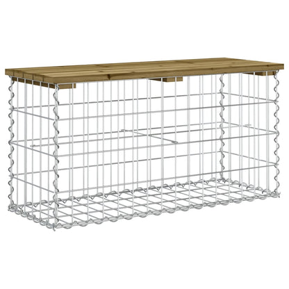Gartenbank Aus Gabionen 83X31,5X42 Cm Kiefernholz Imprägniert Natürliche Kiefer