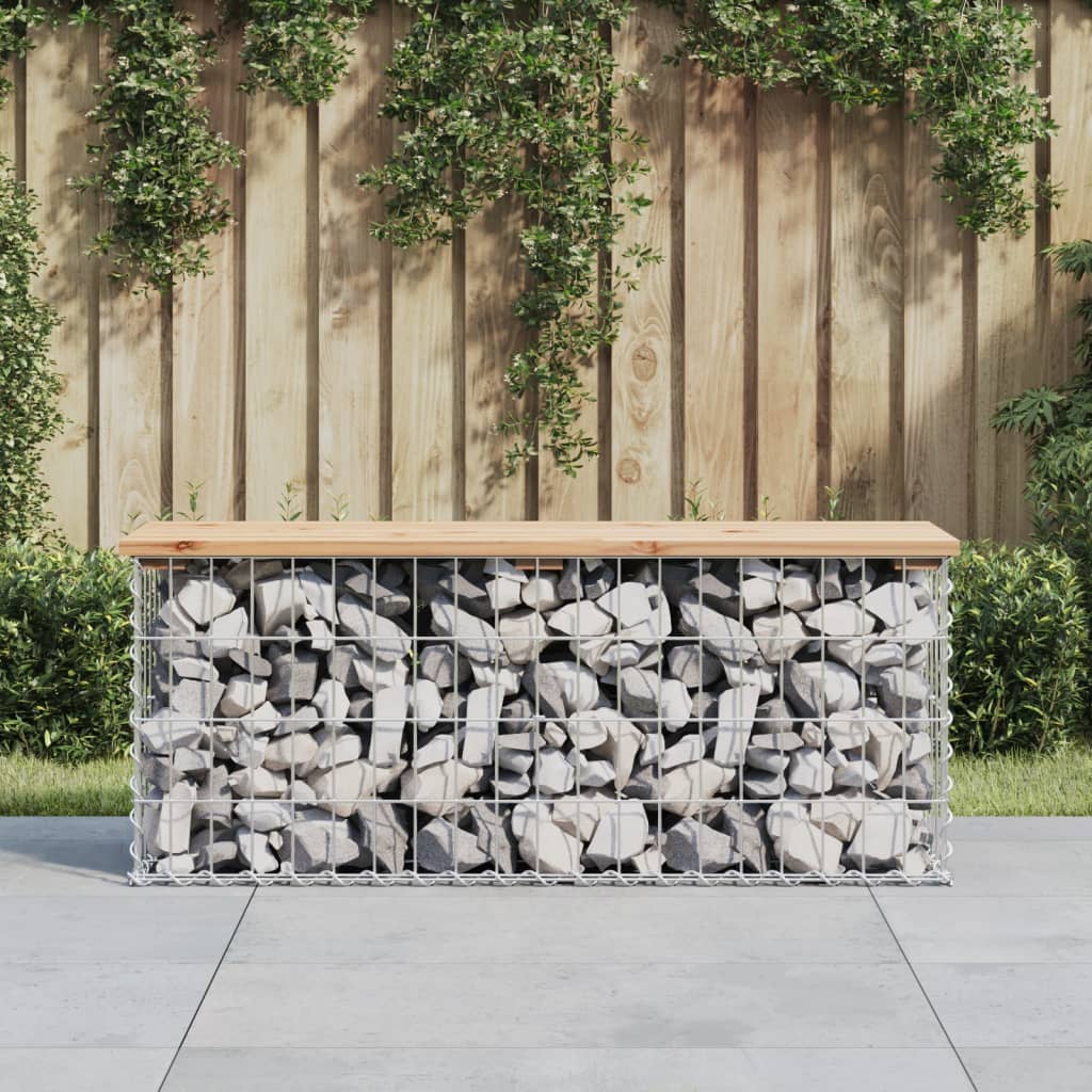 Gartenbank Aus Gabionen 83X31,5X42 Cm Massivholz Douglasie