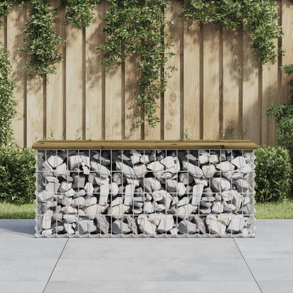 Gartenbank Aus Gabionen 83X31,5X42 Cm Massivholz Douglasie