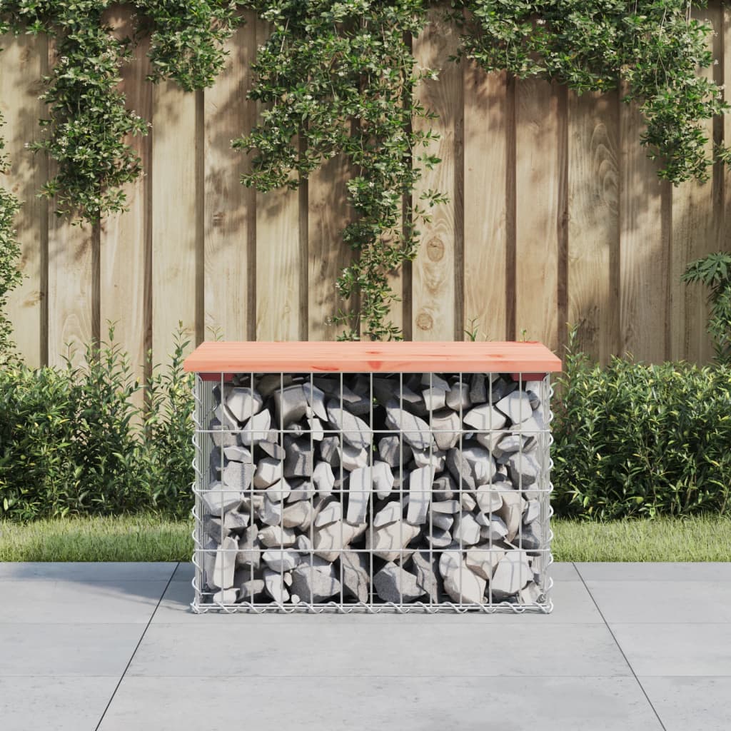 Gartenbank Aus Gabionen 83X31,5X42 Cm Massivholz Douglasie