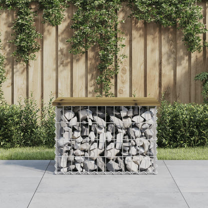 Gartenbank Aus Gabionen 83X31,5X42 Cm Massivholz Douglasie