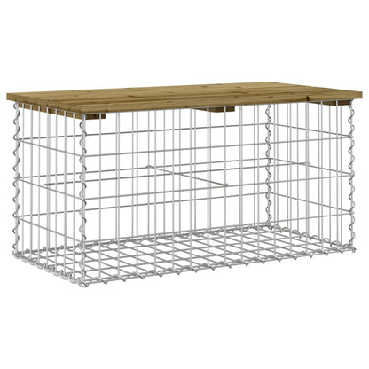 Gartenbank Aus Gabionen 83X44X42 Cm Kiefernholz Imprägniert Weiß