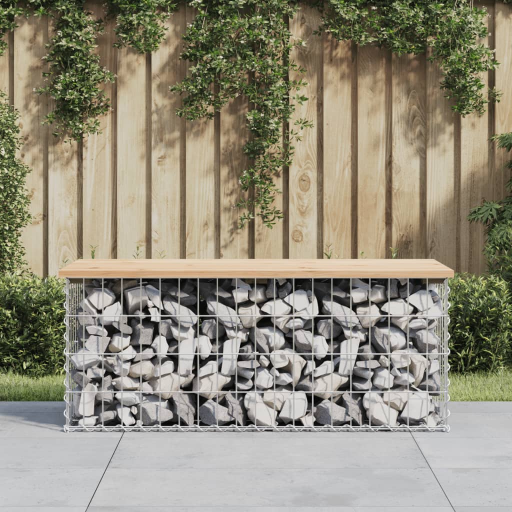 Gartenbank Aus Gabionen 83X31,5X42 Cm Massivholz Douglasie