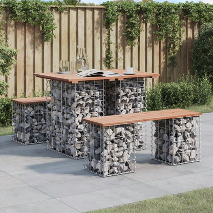 Gartentisch Aus Gabionen 100X102X72 Cm Kiefernholz Imprägniert
