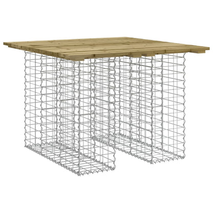 Gartentisch Aus Gabionen 100X102X72 Cm Kiefernholz Imprägniert