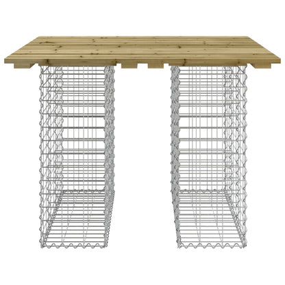 Gartentisch Aus Gabionen 100X102X72 Cm Kiefernholz Imprägniert