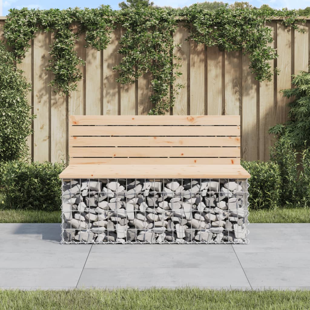 Gartenbank Aus Gabionen 143X71X65,5 Cm Massivholz Kiefer